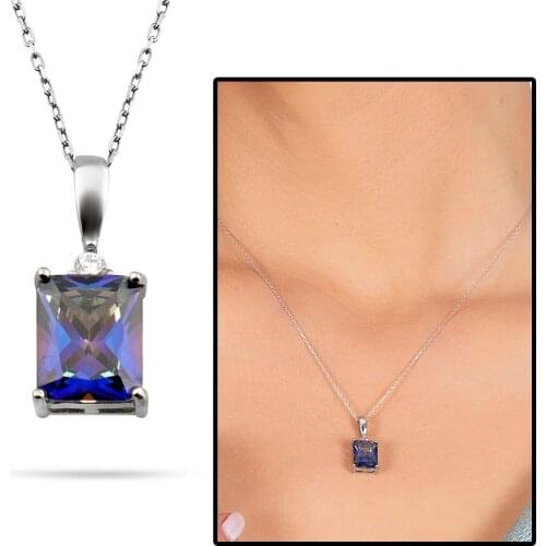 Tesbihane Mystic Topaz Gemstone Elegant Design 925 Sterling Silver Women Necklace