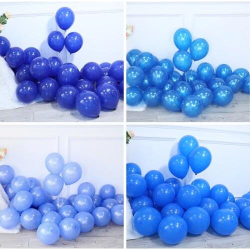 20Pcs 10inch Retro Pearl Macaron Blue Latex Balloons Air Balls Boy Birthday Party Globos Baby Shower Decorations Ballon Supplies