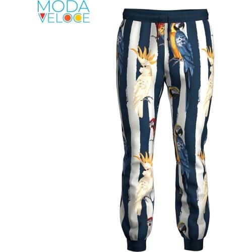 2021 Sweatpants Bird Parrot Exotic Cool Stripes Streetwear Joggers Harajuku Sweatpants Hip Hop Casual Trousers