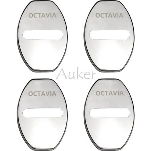 4pcs Door Lock Cover Caps Case Car Styling Accessories 2018 2019 2020 2021 2022 For 2012-2020 Skoda Octavia A7 MK3
