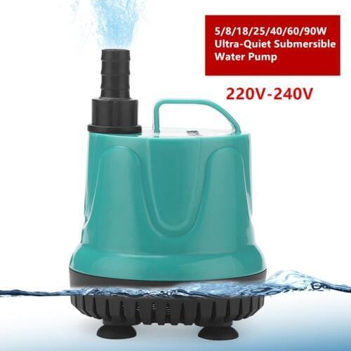 5/8/18/25/40/60 Ultra-Quiet Submersible Water Fountain Pump Filter Fish Pond Aquarium Water Pump Tank Fountain