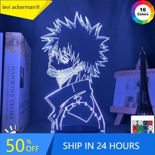 Acrylic 3d Lamp Anime My Hero Academia Dabi Led Light for Bedroom Decor Cool Manga Gift for Him Rgb Colorful Night Light Dabi