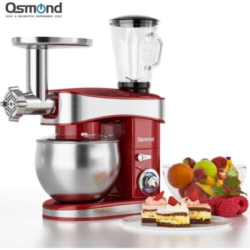 220V 6.5L Blenders Heavy Duty Commercial Stand Mixer Dough Egg Whisk stirring Cream Cake Bread Maker 1200W 6+P Speeds Blenders