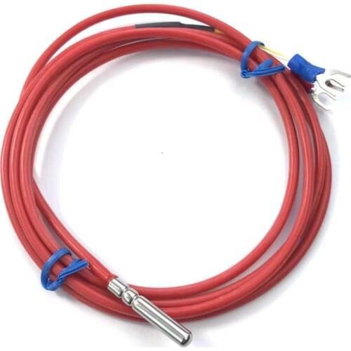10 pcs 1.5 meters PT100 Temperature Sensor 3 Wires with Silicone Gel Coated Probe 30mm*5mm Length*Dia. -50-200 Celsuis iSentrol