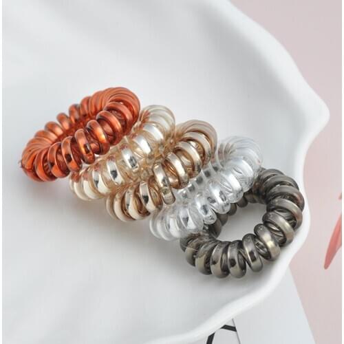 3Pcs Useful Elastic Hair Bands Girls Hair Accessories Rubber Band Headwear Hair Rope Spiral Shape Hair Ties Gum Telephone Wire