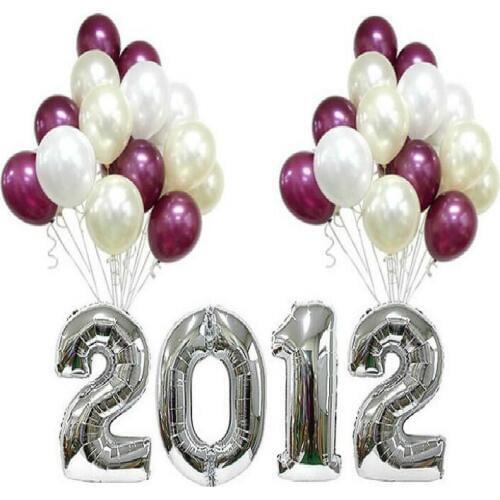 Hot sale Golden Silver Number 0-9 Foil Balloons Large Digit Helium Ballons inflatable wedding decoration Birthday Party Supplies