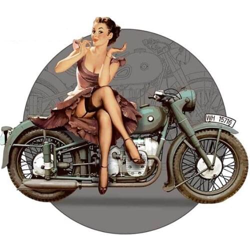 Interesting Pin Up Motorcycle Car Bumper Stickers Sunscreen Decal Waterproof Scratch-Proof Decoration Waterproof Sun Protection