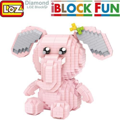 LOZ Elephant Monckeychi Diamond Blocks Toys Miniature Building Figurines I Block Fun Birthday Gift For Children Boy Girl Friend