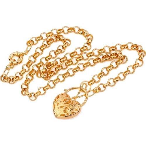 MxGXfam (640*7mm)Heart Locket Necklaces Gold PlatedTrendy with Lead and Nickel Free Copper