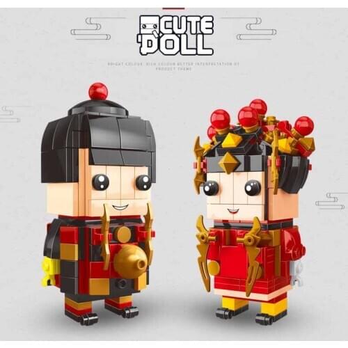 2019 New arrive Kennie Christmas new Years gift Golden boy jade girl Brickheadz building Blocks Action Figure for children gift