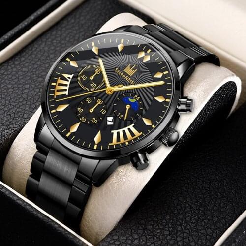New Mens Business Casual Quartz Watch Luxury Men Stainless Steel Calendar Watches For Men Military Wristwatch Relogio Masculino