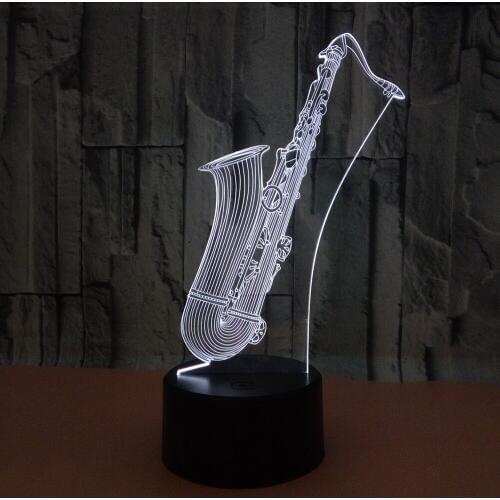 New Saxophone 3d Nightlight Seven-color Touch Gift 3d Led Desk Lamp Remote Touch switch Table Lamps For Living Room