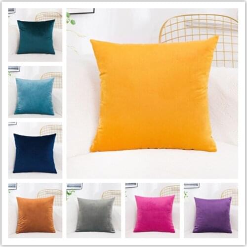 Solid Color Cushion Pillowslip,Soft Velvet Decorative Cushion For Home Decor Sofa Set Bedroom Pillowcase Kids Room Pillow Cases