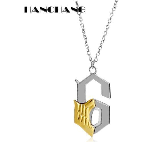 Japanese Animation Neighboring BLEACH Necklace Grimmjow Jaggerjack Sign Pendants Necklaces with long link chain