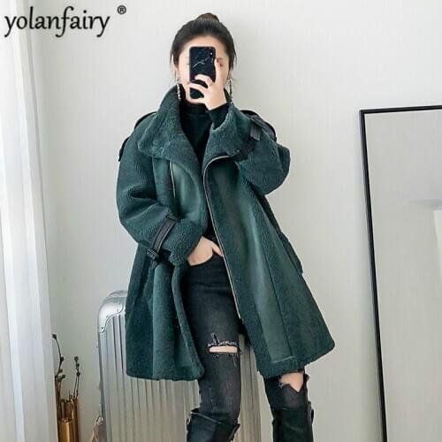 Real Fur Coat Women Sheep Shearing Winter Coat Women Motorcycle Wool Jacket Women Clothes 2020 Manteau Femme BGS80869 YY1096