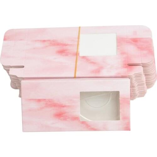 Eyelashes Package Box Wholesale False Eyelashes Paper Box Faux Cils Makeup Pink Packaging Lashes Box 25mm Mink Eyelashes Cases