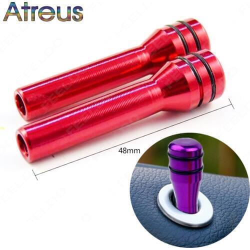 Atreus 2pc Aluminum Alloy Car Interior Door Lock Knob Pull Pins For BMW E46 E39 E90 E60 E36 E34 E30 Mini Cooper Audi A4 B8 A3 A6