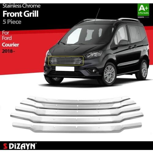 For Ford Courier Chrome Front Grill Stainless Steel 5 Pcs. Exterior Car Accessories Parts Auto Products Stickers Styling