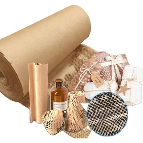 Honeycomb Wrapping Paper 50cmx30m Cushioning Kraft Paper Wine Bottle Plastic Festival Gift Protective Packaging Biodegradable