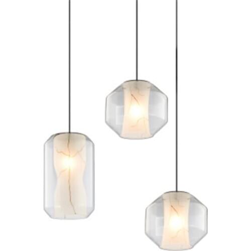 Post Modern Simple Marble Glass Bedroom Bar Table Lamp Designer Creative Restaurant Club Decoration Light