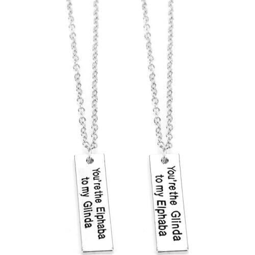 1 pair Necklace Jewelry Wicked You're the Elphaba to My Glinda Letters Necklaces for Men Women Couple Necklaces