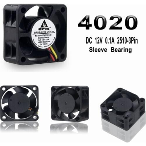 100 pcs DC 12V 3Pin 4cm 40mm x 20mm 4020 Computer Brushless Exhaust Cooler Cooling Fan