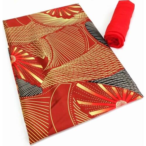 2021 Imitated Satin Silk Wax Materials Soft Nigerian Silk Chiffon Fabric African Fabric Ankara Wax Prints Fabric 4+2 Yards 1-17