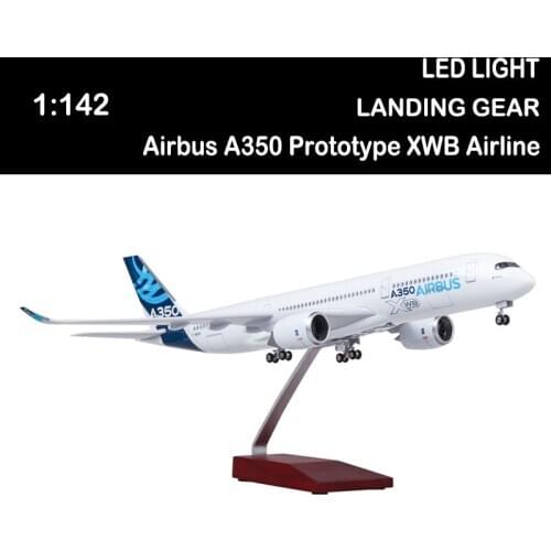 47CM 1/142 Scale Airplane Airbus A350 Prototype XWB Airline Model Light Plane Toys for Collection Adult Airliner Gift Display