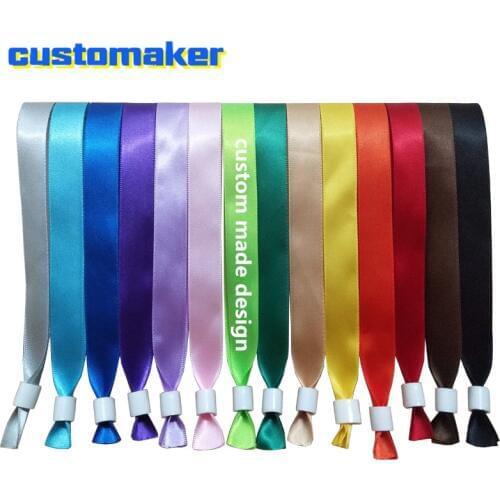100pcs high quality custom cloth silk Club Access Wristbands for Annual conference Festival Celebration Events Party Bracelet