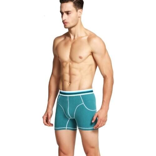 6Pcs\lot Men Long Boxer Cotton Boxer Shorts Men Underwear Mid Waist Underpants Long Leg Boxer Shorts