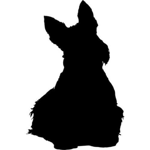 9*13CM SCOTTISH TERRIER Dog Pet Car Stickers Motorcycle Decals Car Styling Accessories Black/Silver C2-0176