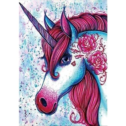 5D DIY Diamond painting Cartoon Unicorn Beautiful Horsehead Diamond Embroidery Full Cross Stitch Rhinestone Mosaic Home Decor