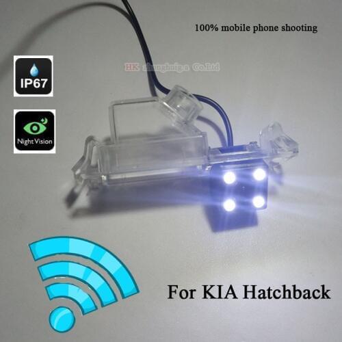 Wireless CCD Car Parking Camera for Kia K2 Rio Hatchback Auto Backup Rear View Reverse Night Vision 4 LED Parking system