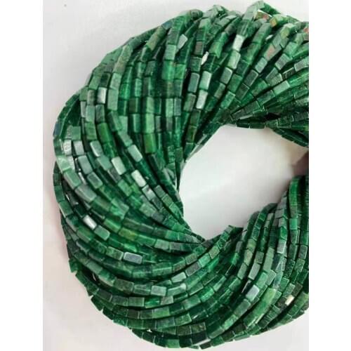 Natural African jade cut 2x4mm long DIY boutique jewelry crystal length 38 cm