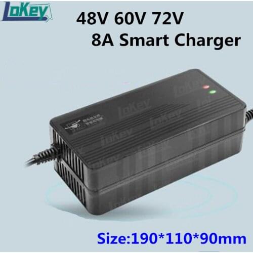 48V 60V 72V 8A fast charger 13S 54.6V 16S 67.2V 58.4V 20S 73V 84V 24S 87.6V Smart Charger for lithium ion lifepo4 lipo battery