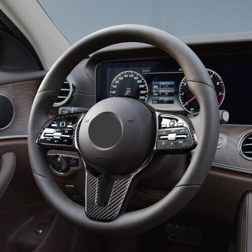 Black Dry carbon fiber Steering wheel trim cover Car interior Auto Parts For BENZ B C CLS GLC GLE GLS Class Model