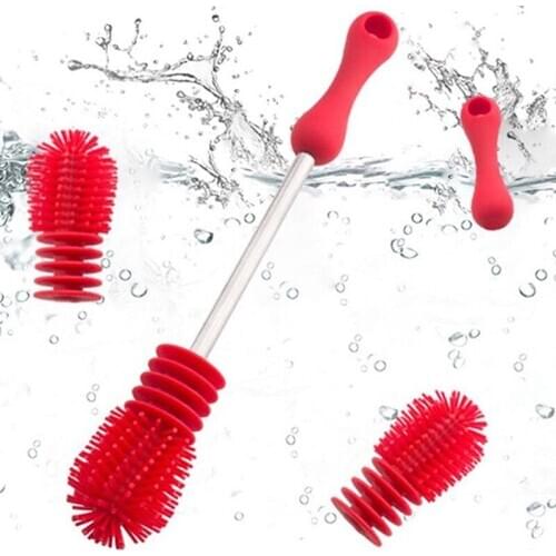Baby Bottle Brushes Nipple Pacifier Tube Silicon Brushes Kids Milk Feeding Bottle Cleaning Brush Accessories