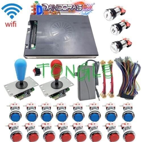 DIY kit Pandora Saga EX 3D wifi 6800 in 1 with LED Button joystick Coin acceptor power supply for Arcade cabinet game machines
