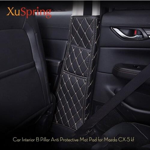 For 2017 2018 2019 Mazda CX-5 CX5 KF Car B Pillar Anti-Kick Pat Mat Cover Stickers Cushion Interior Protection Styling