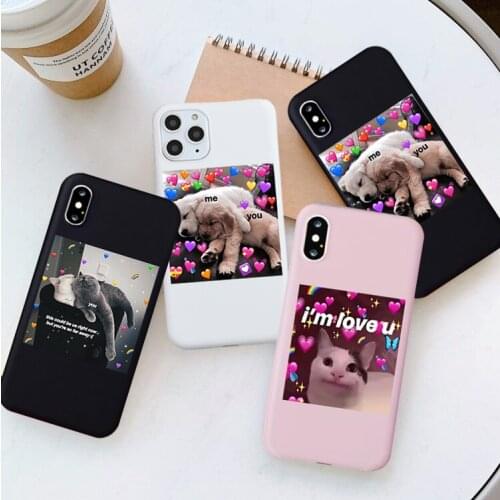 GYKZ Cute Cat Dog Cartoon Pink Heart YOU ME Phone Case For iPhone 11 Pro SE2 7 X XS MAX XR 8 6Plus Soft Silicone Back Cover Capa