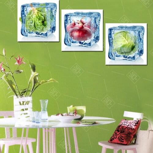 Hd Print Canvas Painting 3 Pieces Cabbage Onion Frozen Vegetable Posters Hd Printed Wall Art Picture for Kitchen Room Home Decor