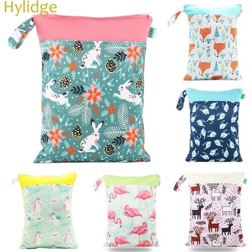 Hylidge Reusable Cloth Snacks Bag Wetbag 30*40 CM Baby Small Diaper Bag for Mommy Waterproof Snack Cloth Bags Storage Bag Cloth