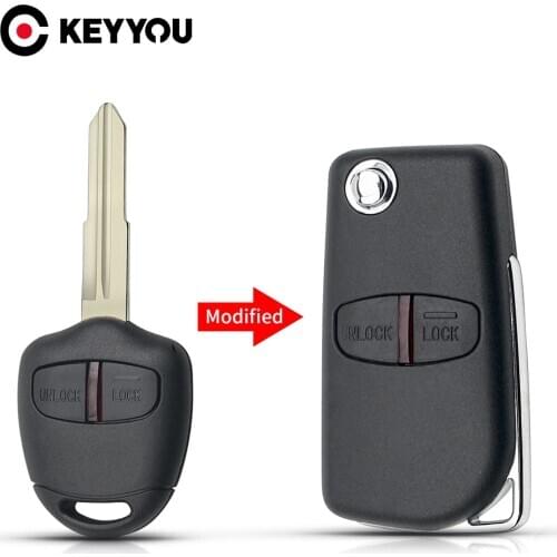 KEYYOU 433MHz 2/3 Buttons ID46 Chip Modified Car Remote Control Key For Mitsubishi L200 Shogun Pajero Triton Uncut MIT11/MIT8