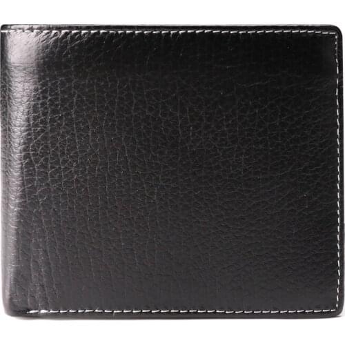 Fashionable Simple Mens Genuine Leather Wallet Business Multi-card RFID Anti-theft Brush Short Leather Wallet 3 Colors