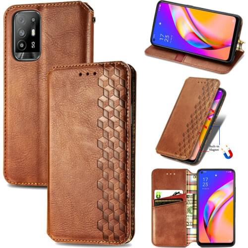 For OPPO A74 A94 A 54 5G Flip Case Leather Texture Magnetic Book Shell Oppo A54 A 74 A 94 4G Case 360 Protect Wallet Cover Funda