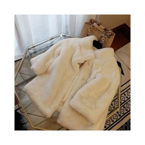 Top brand Style High-end New Fashion Women Faux Fur Coat S74 high quality