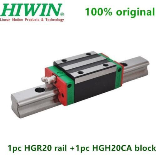 1pc Original Hiwin linear guide rail HGR20 200mm/300mm/400mm/500mm/550mm + 1pc HGH20CA linear block bearing carriage CNC parts