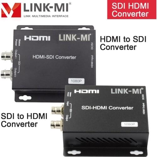 LINK-MI HDMI to SDI Converter SDI to HDMI Converter with 1 looping SDI output 1080P@60Hz SD/HD/3G-SDI to HDMI Conversion