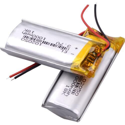 1/2/4 Pcs Premium 102050 3.7V 1000mAh Rechargeable Li-Po Li-polymer Battery For MP3 MP4 GPS Bluetooth Headset Mini Camera Psp
