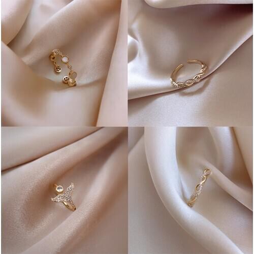 Fashion Woven Twist Open Ring Women New Hot Sale Adjustable Joint Index Finger Simple Fox Temperament Advanced Sense Accessories